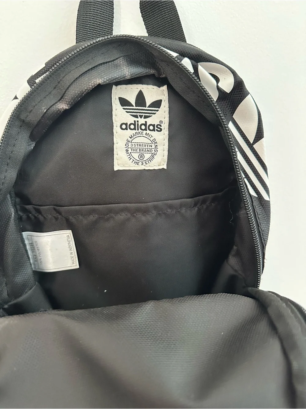 adidas Black and White Mini Backpack